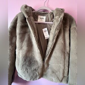 Hollister Women's Brown Teddy Jacket